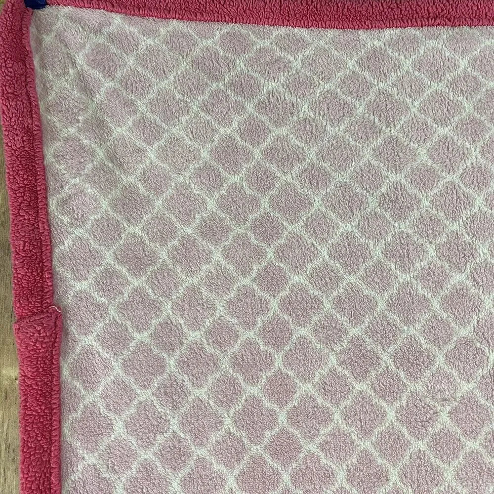 Petite L’Amour pink lattice print baby blanket girls nursery